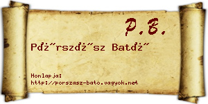 Pórszász Bató névjegykártya